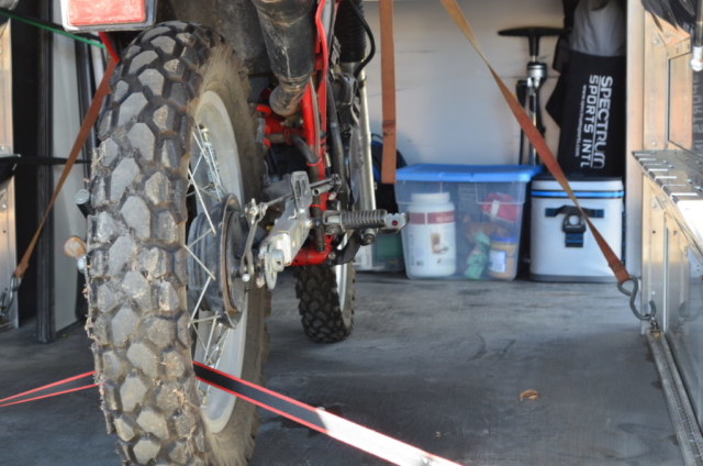 Motorcycle gear hauler bunkhouse