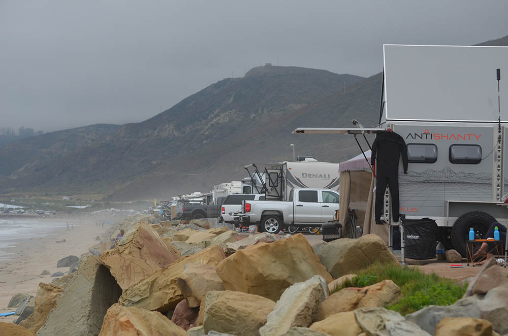 Aluminum surf shack on the beach