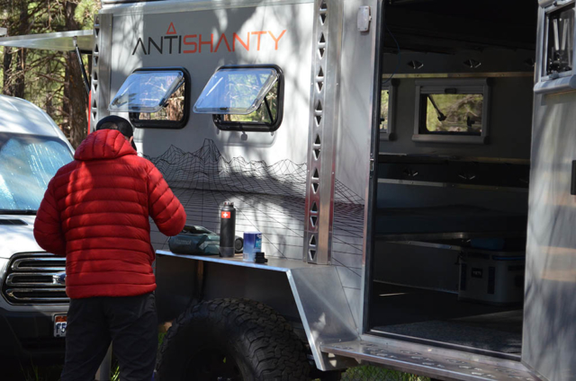 Aluminum fenders double as outdoor countertops